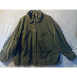 DIVIDEND H&M Olive Green Loose Fit Cotton Canvas Utility Chore Jacket XXL